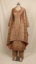 Antique Gold Salwar Suit in Intricate Brocade