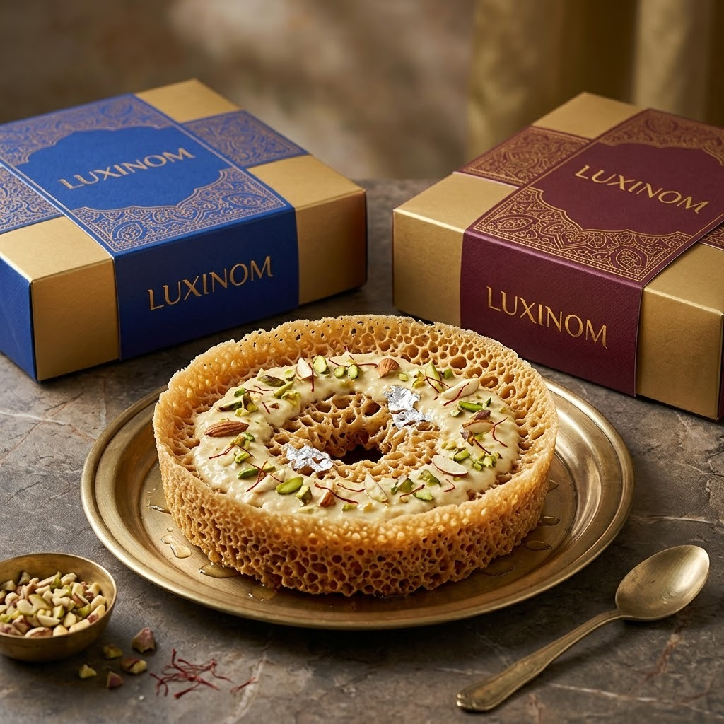 Ghewar in Luxinom gift box