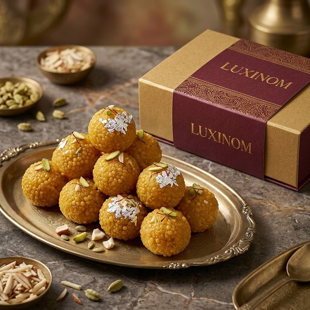 Motichur Laddu in Luxinom gift box