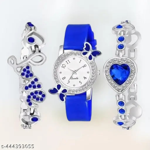 NEW FANCY Bf DESIGN ANALOG WATCH & BRACELET FOR WOMEN & GIRLS