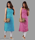 Polyster/Crepe fabric-Womens Kurtis Pack Of 2