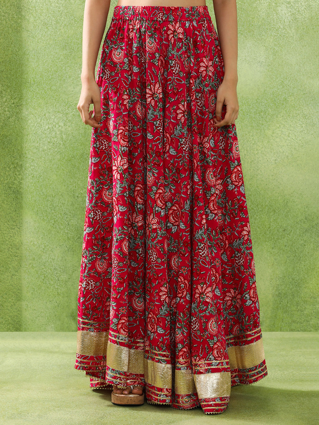 Floral Embroidered A-Line Kurta \u0026 Skirt Sets
